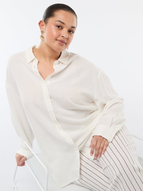 Camisa fluida de manga comprida - Kiabi