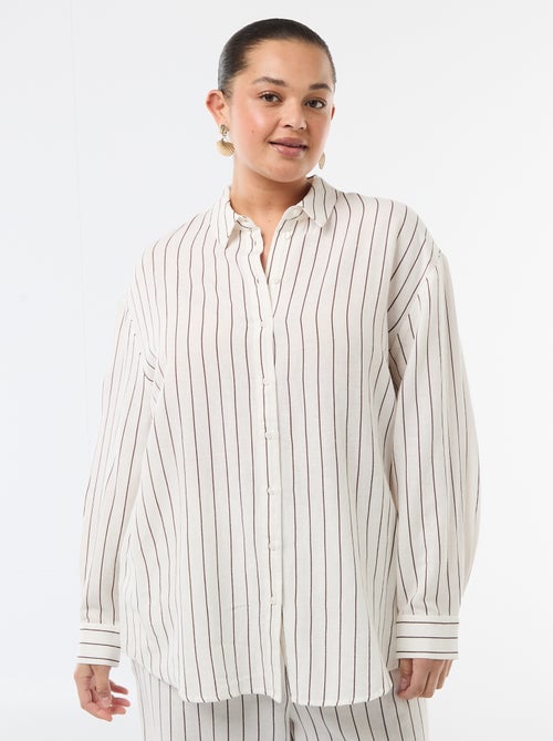 Camisa fluida de manga comprida - Kiabi