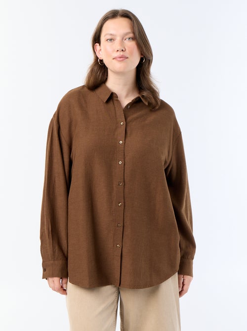 Camisa fluida de manga comprida - Kiabi