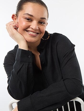 Camisa fluida de manga comprida