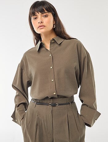 Camisa fluida de mangas compridas