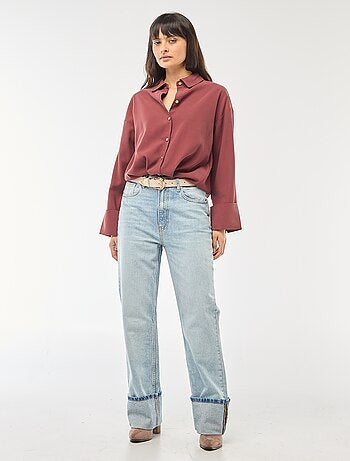 Camisa fluida de mangas compridas