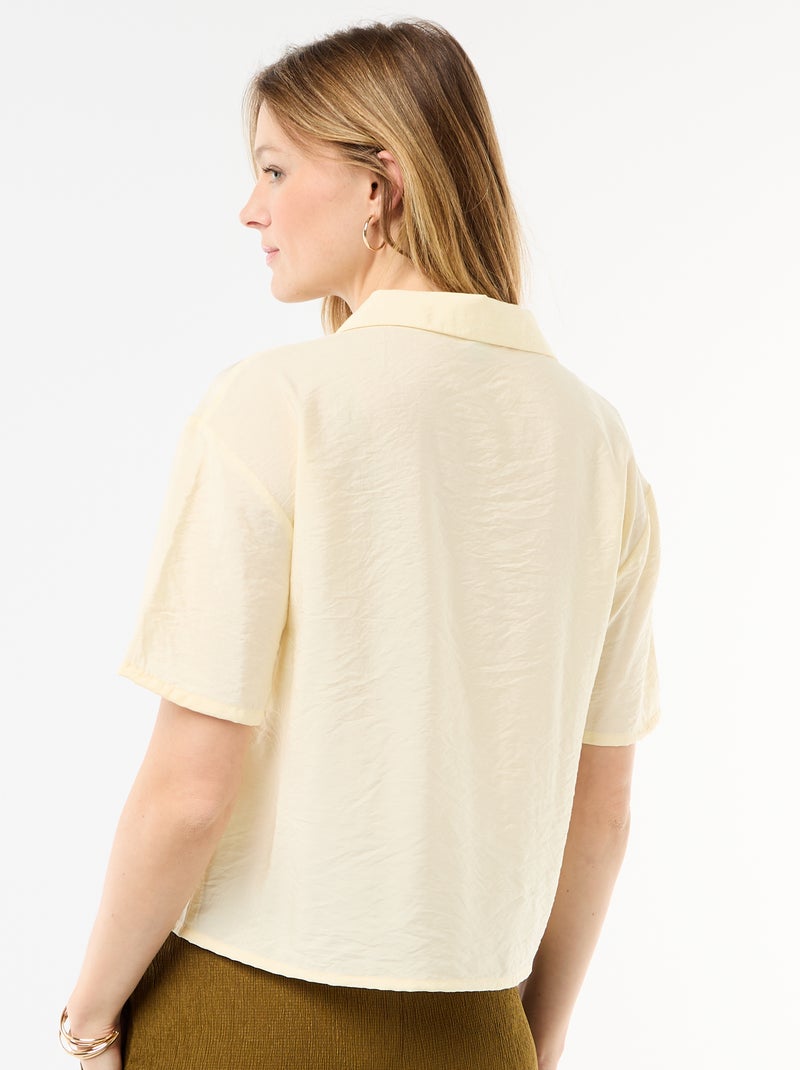 Camisa fluida de mangas curtas Amarelo - Kiabi