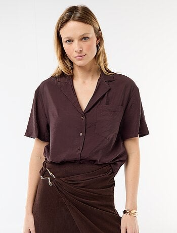 Camisa fluida de mangas curtas