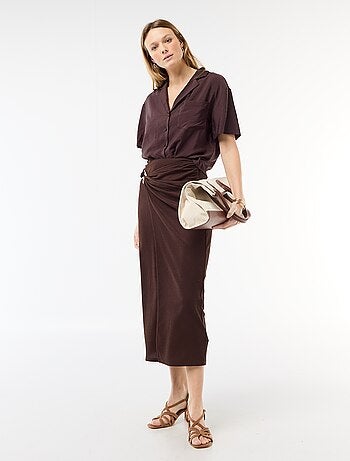 Camisa fluida de mangas curtas