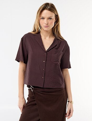 Camisa fluida de mangas curtas