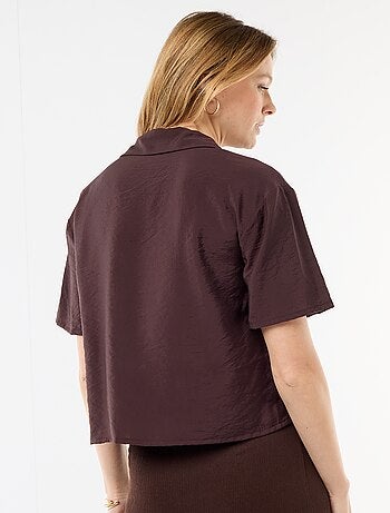 Camisa fluida de mangas curtas