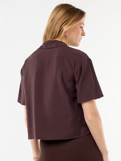 Camisa fluida de mangas curtas - Kiabi