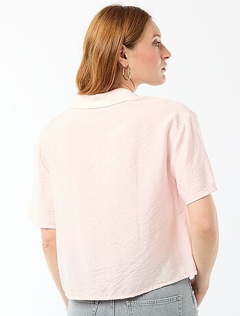 Camisa fluida de mangas curtas