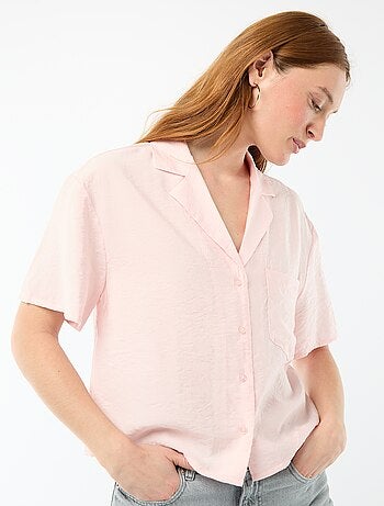 Camisa fluida de mangas curtas