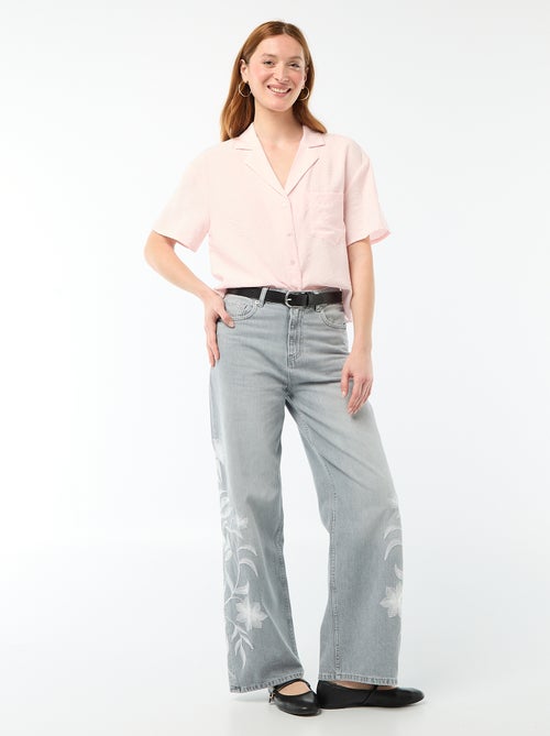 Camisa fluida de mangas curtas - Kiabi