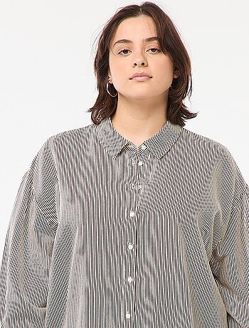 Camisa fluida em linho misturado