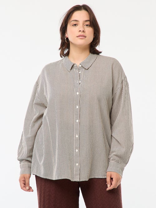 Camisa fluida em linho misturado - Kiabi