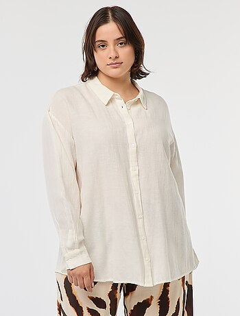 Camisa fluida em linho misturado