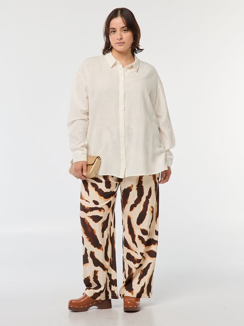 Camisa fluida em linho misturado - Kiabi