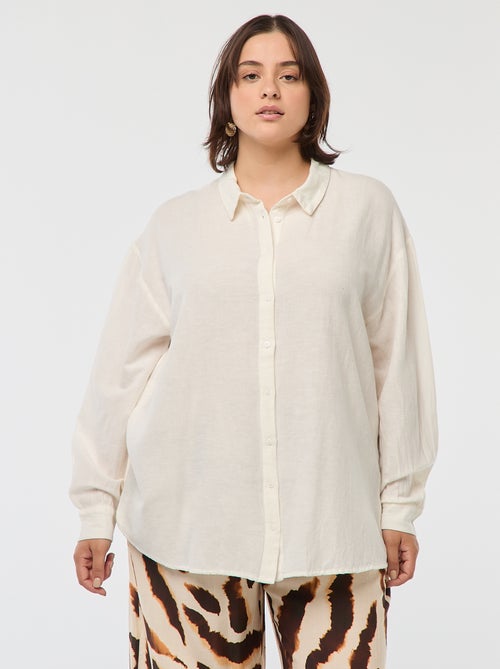 Camisa fluida em linho misturado - Kiabi