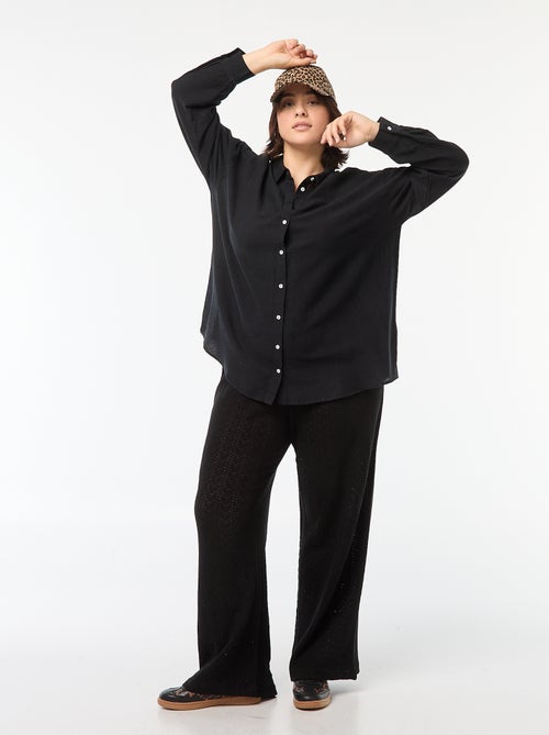 Camisa fluida em linho misturado - Kiabi