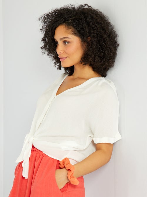 Camisa fluida em malha crepe - Kiabi