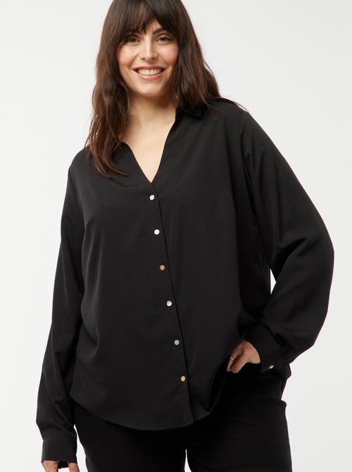 Camisa fluida em malha crepe - Kiabi