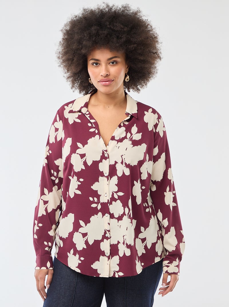 Camisa fluida em malha crepe Vermelho - Kiabi