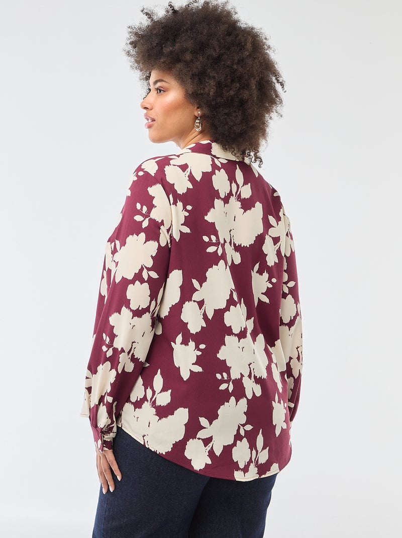 Camisa fluida em malha crepe Vermelho - Kiabi