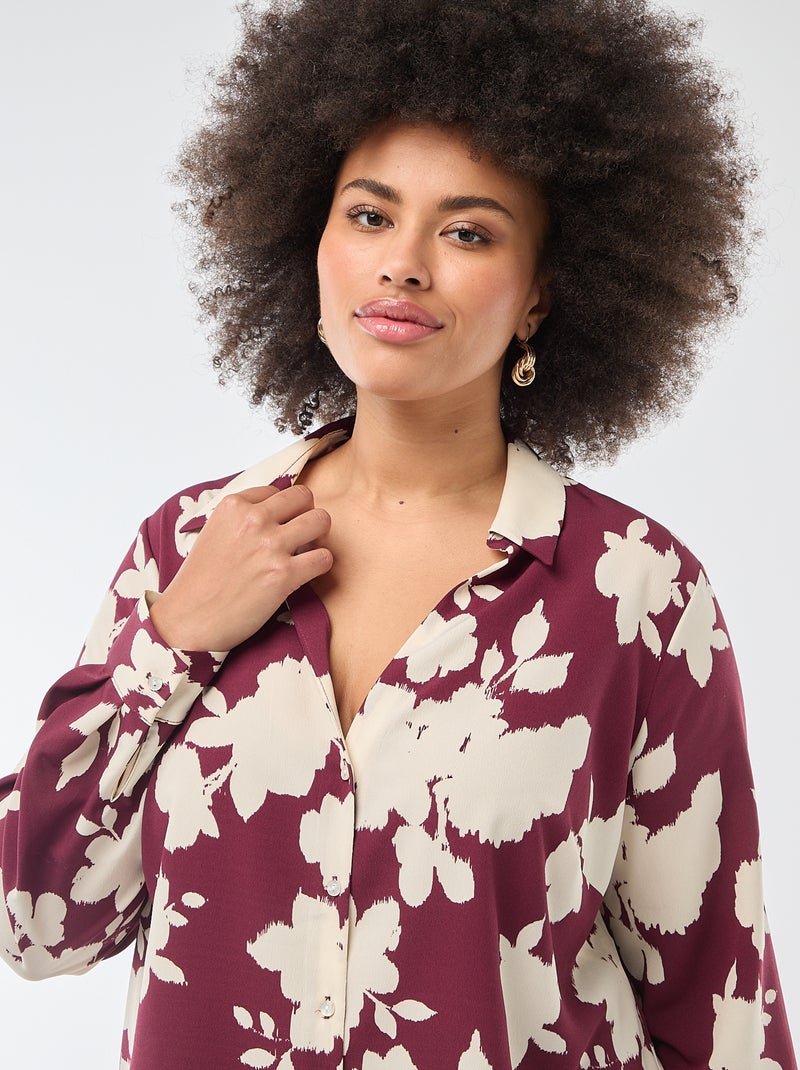 Camisa fluida em malha crepe Vermelho - Kiabi