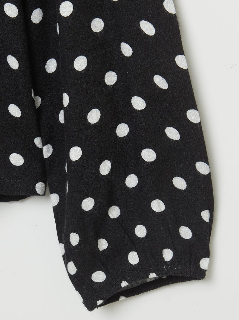 Camisa fluida estampada - coleção fácil de vestir PRETO - Kiabi