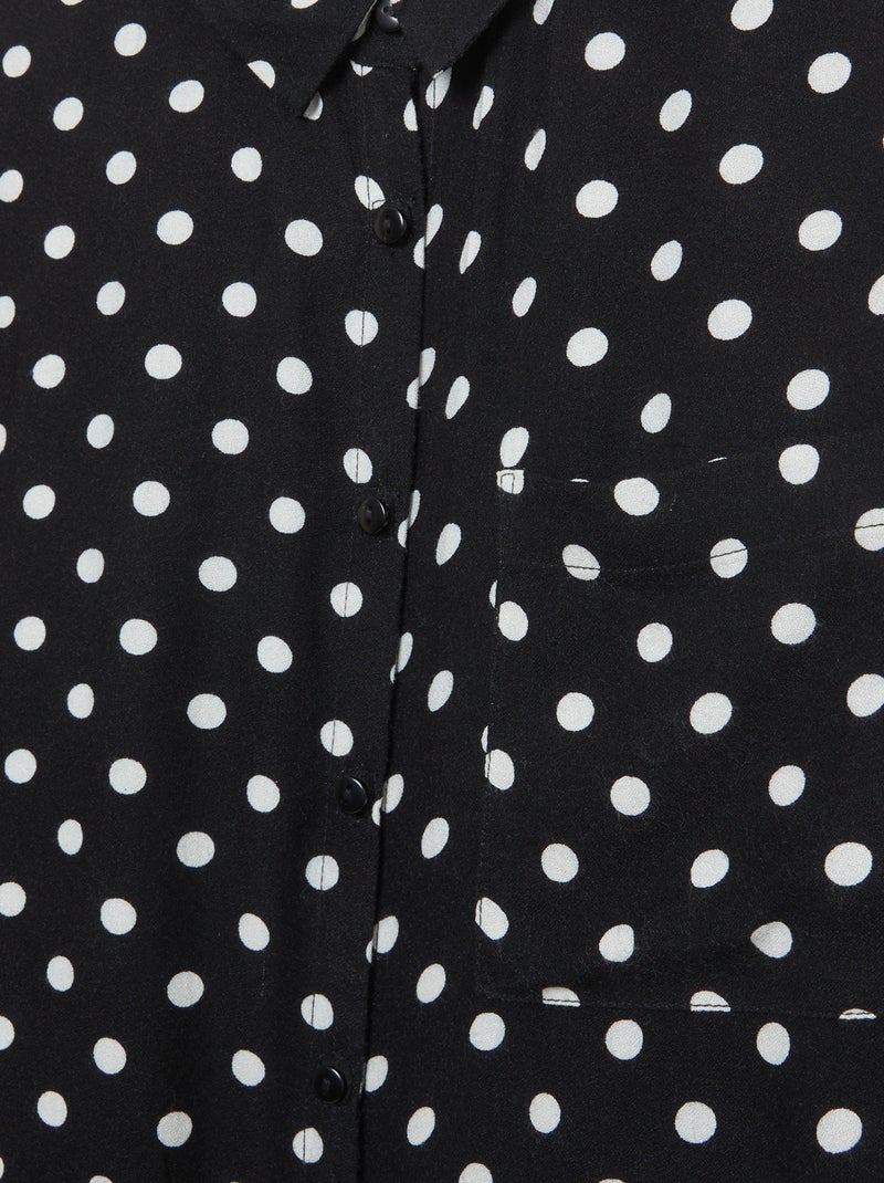 Camisa fluida estampada - coleção fácil de vestir PRETO - Kiabi