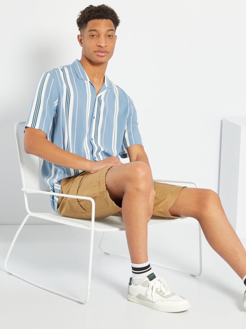 Camisa fluida estampada +1,90 m AZUL - Kiabi