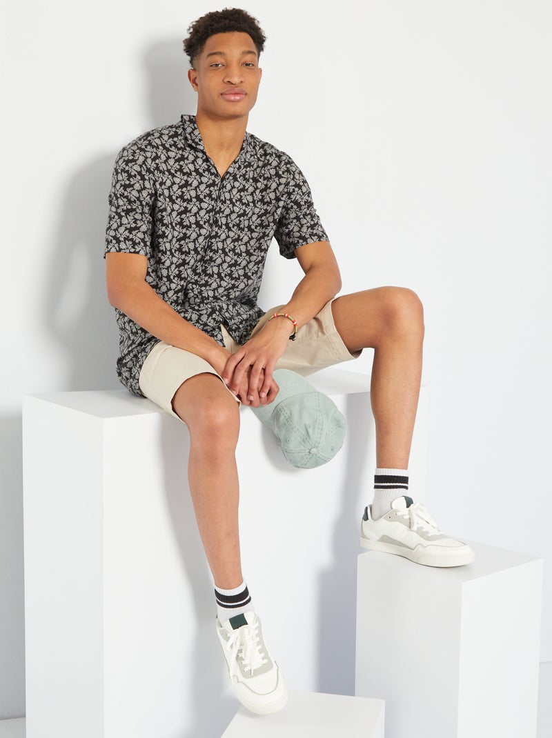 Camisa fluida estampada +1,90 m PRETO - Kiabi
