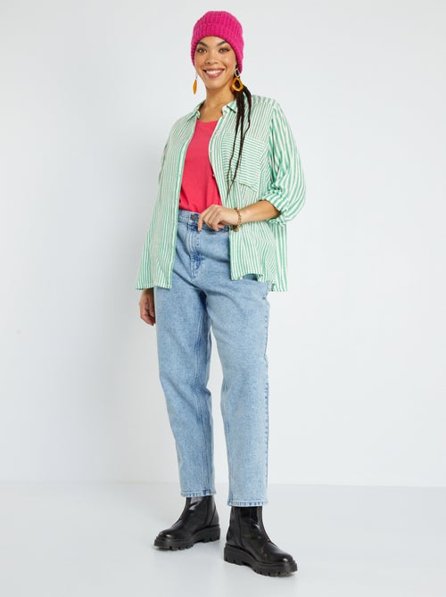 Camisa fluida estampada às riscas - Kiabi