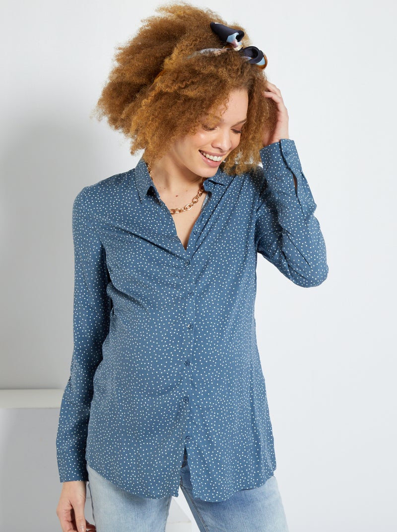 Camisa fluida estampada AZUL - Kiabi