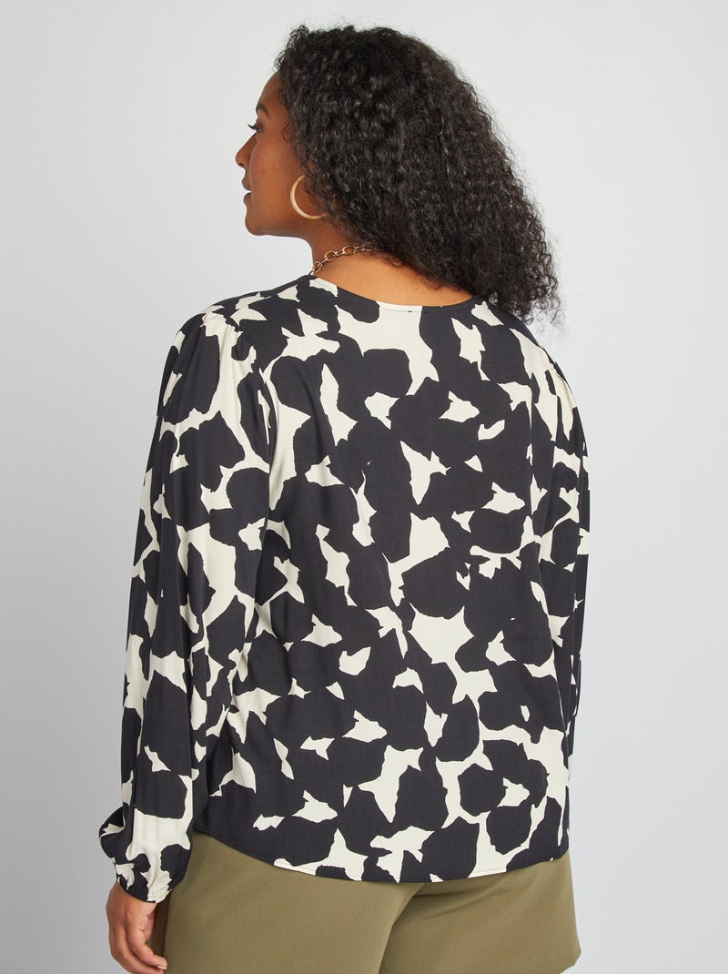 Camisa fluida estampada PRETO - Kiabi