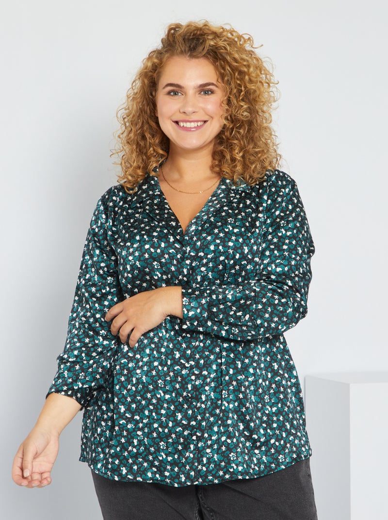 Camisa fluida estampada PRETO - Kiabi