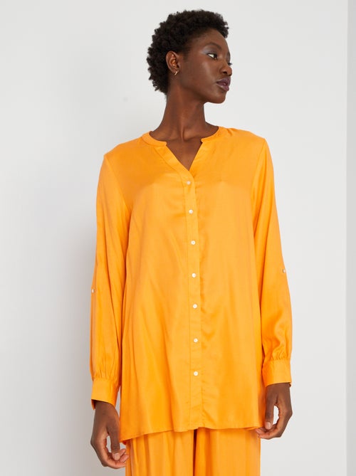 Camisa fluida gola mao - Kiabi