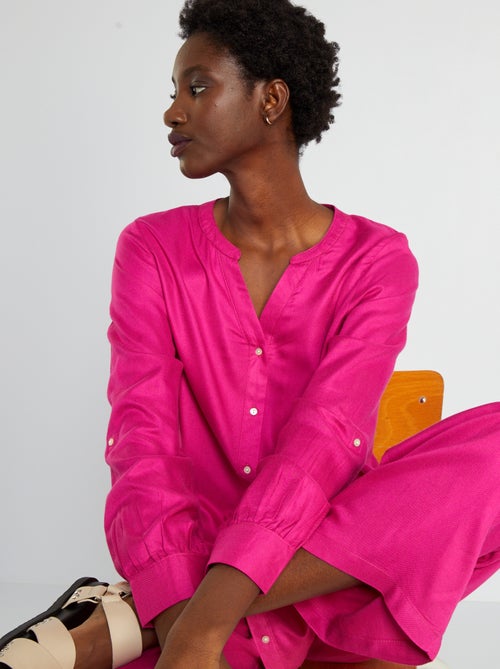 Camisa fluida gola mao - Kiabi