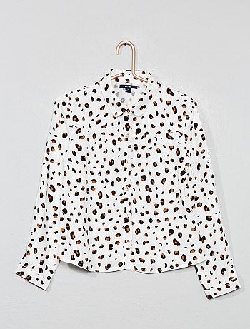 Menina 3-12 anos - Camisa fluida leopardo - Kiabi