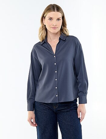 Camisa fluida lisa