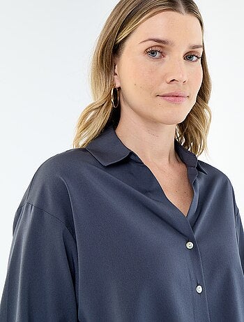 Camisa fluida lisa