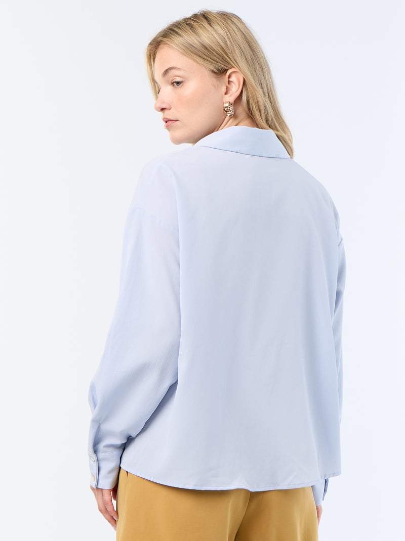 Camisa fluida lisa Azul - Kiabi
