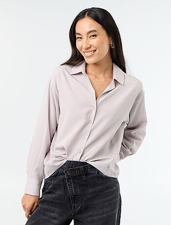 Camisa fluida lisa