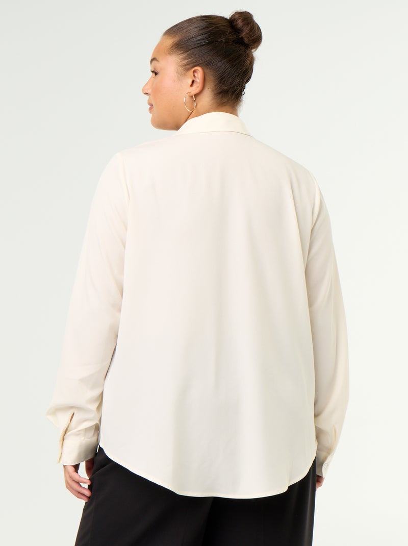 Camisa fluida lisa Bege - Kiabi