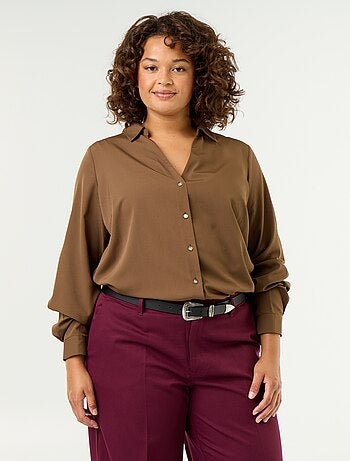 Camisa fluida lisa