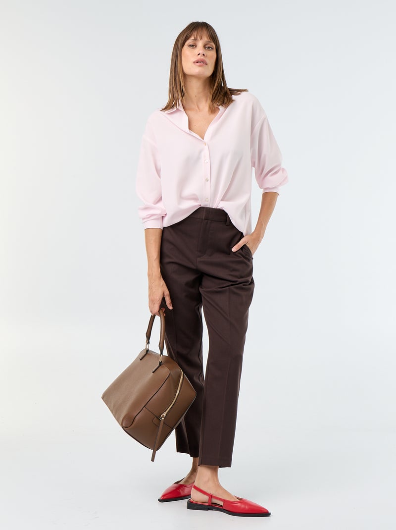 Camisa fluida lisa Rosa - Kiabi