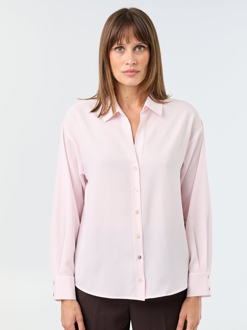 Camisa fluida lisa Rosa - Kiabi