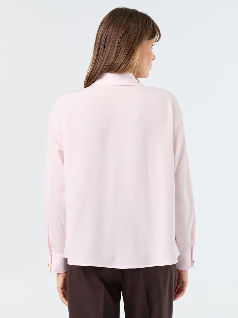 Camisa fluida lisa Rosa - Kiabi