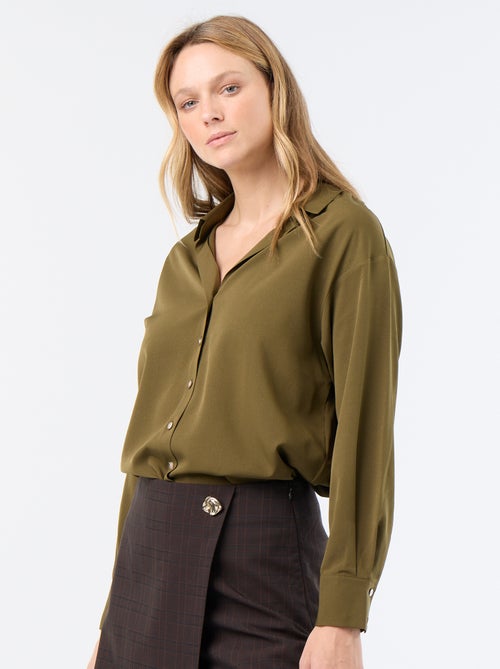 Camisa fluida lisa - Kiabi