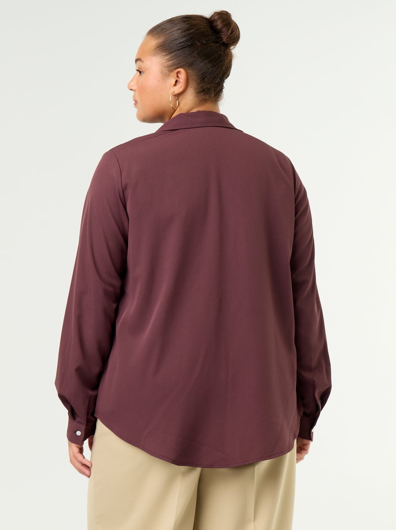 Camisa fluida lisa Violeta - Kiabi
