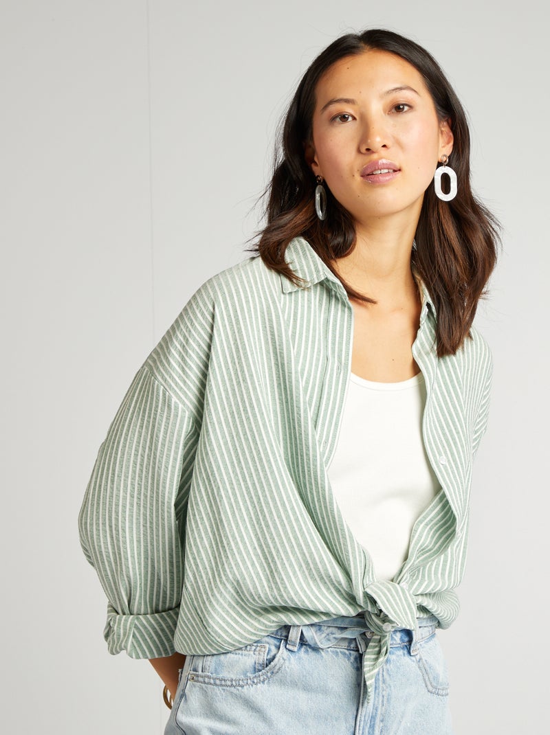 Camisa fluida oversize VERDE - Kiabi