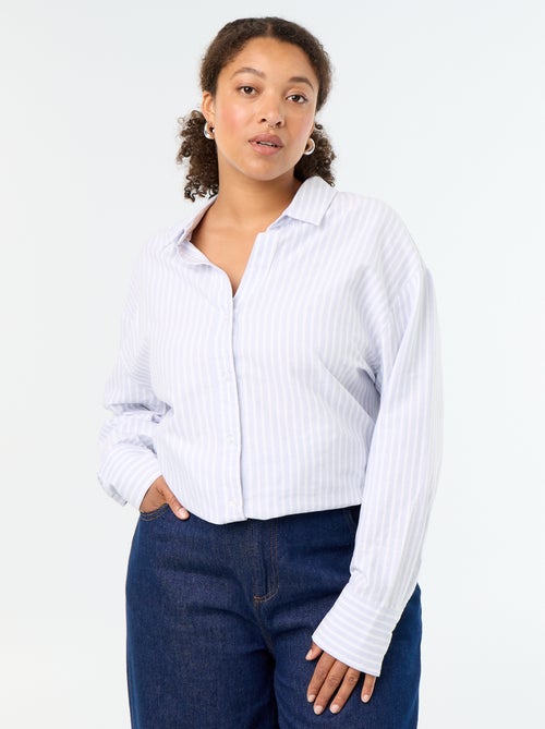 Camisa fluida oxford às riscas - Kiabi